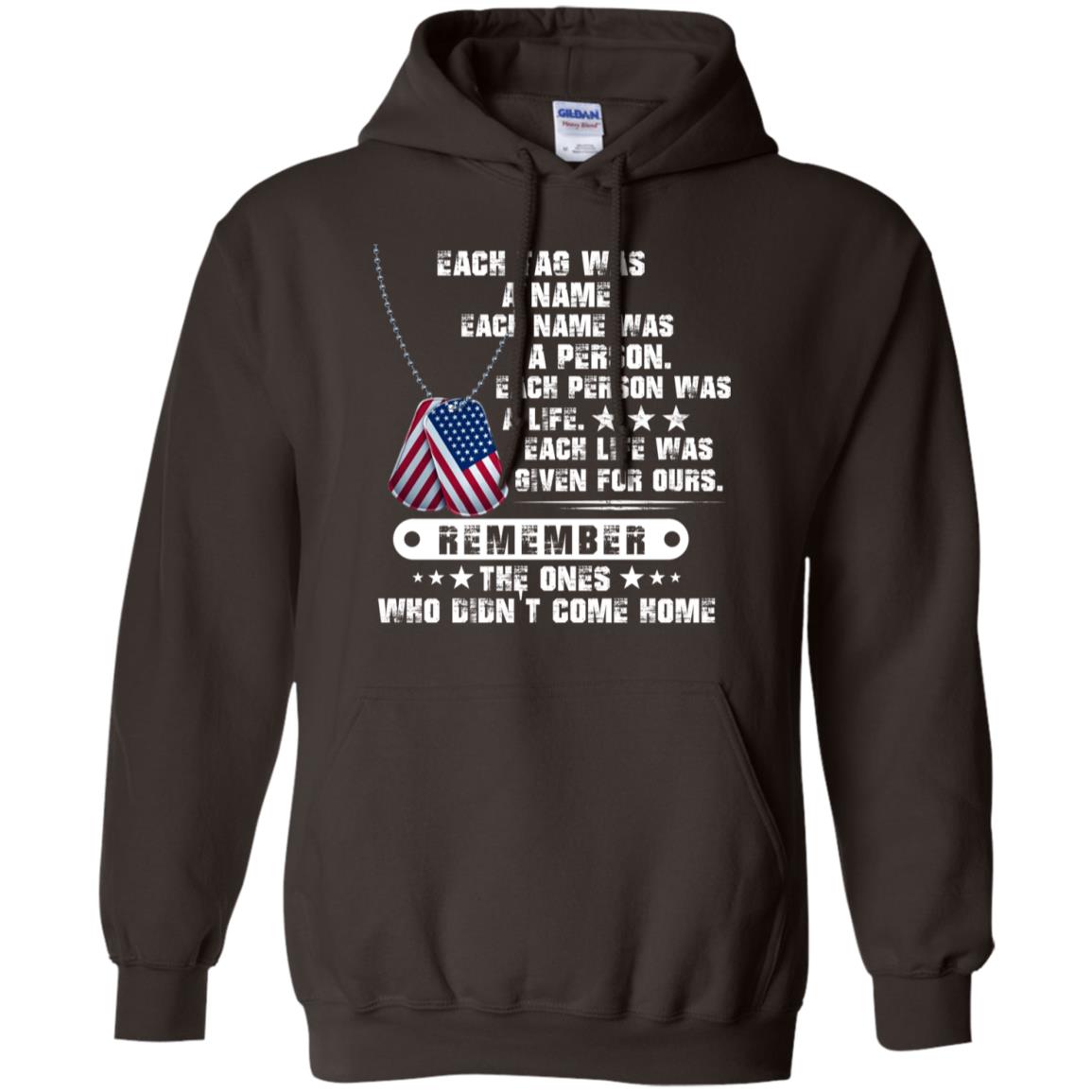 Each Tag Was A Name. Each Name Was A Person. Each Person Was A Life Shirt Dark Chocolate