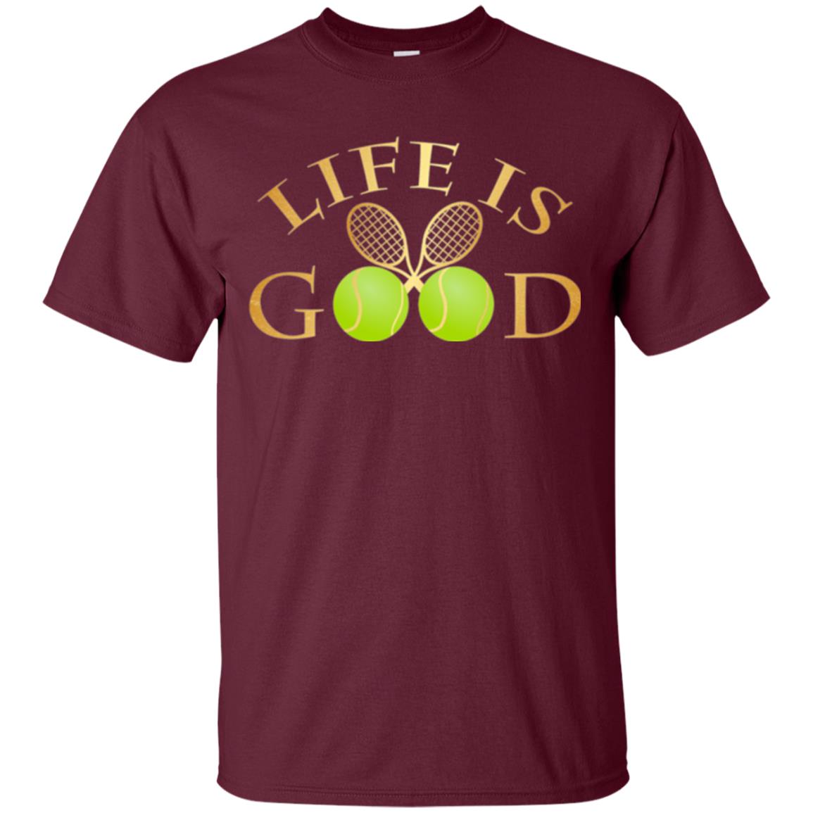 Tennis Lovers T-shirt Life Is Good Maroon