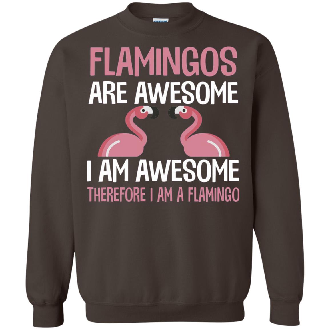 Funny Bird Lover T-shirt Flamingos Are Awesome I Am Awesome Dark Chocolate