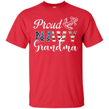 Proud Navy Grandma Military Mama Shirt Red
