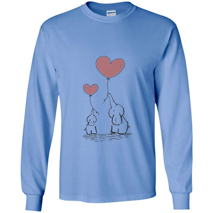 Elephants Mom Heart Balloons Family Shirt Carolina Blue