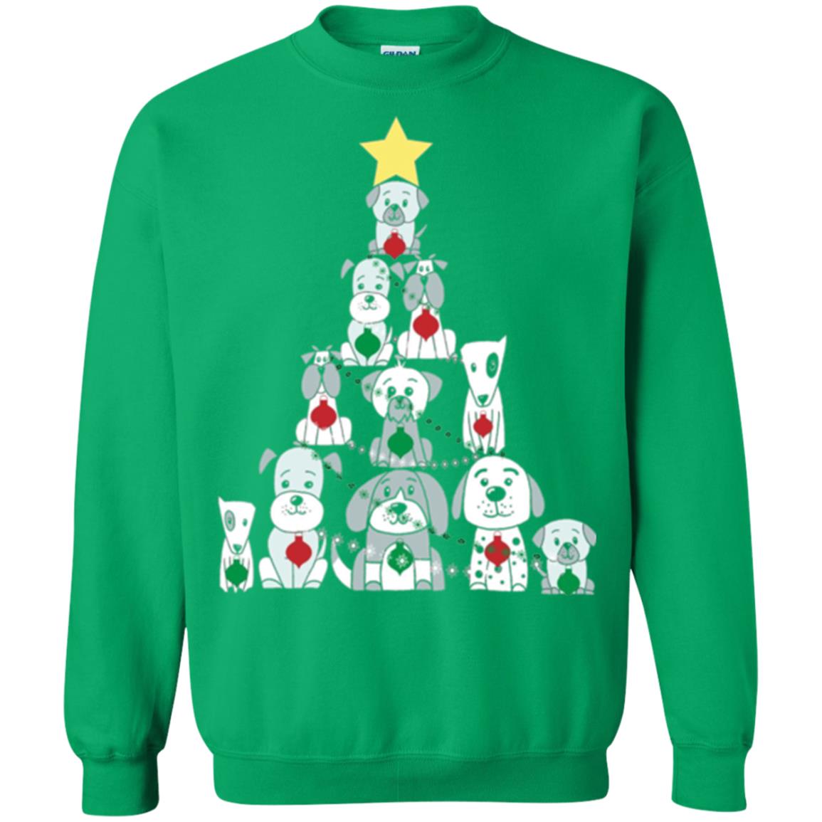 Dogs Lovers T-shirt Christmas Tree By Dogs Irish Green