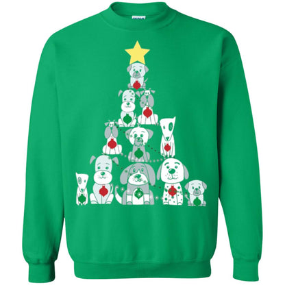 Dogs Lovers T-shirt Christmas Tree By Dogs Irish Green
