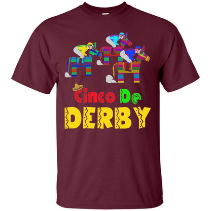 Horse Racing Pinata Cinco De Derby Jockeys Fiesta Shirt Maroon