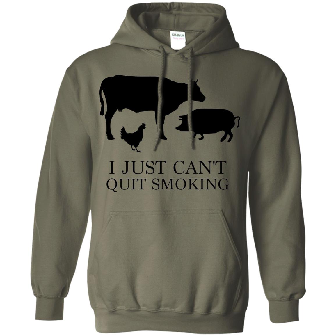 I Just Cant Quit Smoking Bar-b-que Hot And Smokey Shirt Military Green