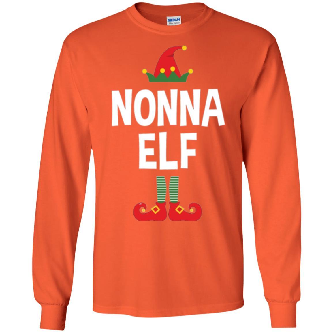 Christmas T-shirt Nonna Elf Christmas Pajamas Orange