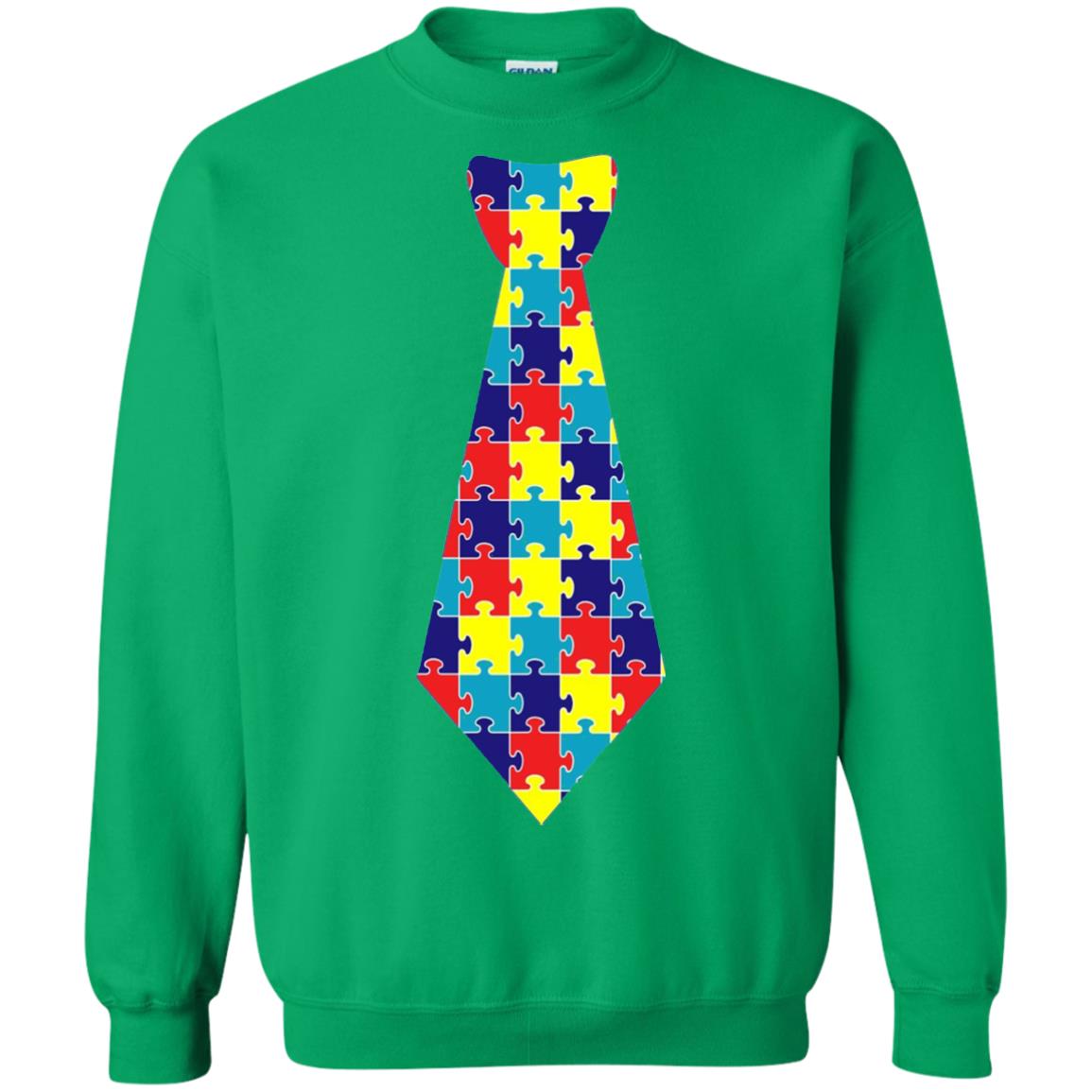 Autism Awareness T-shirt Puzzle Neck Tie 2018 Irish Green