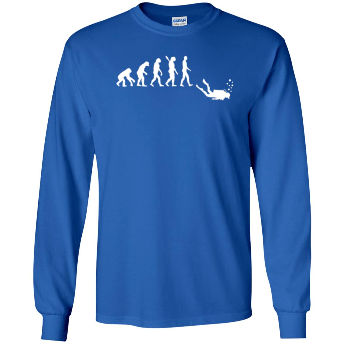 Evolution Of Man Funny Scuba Diving T-shirt Royal