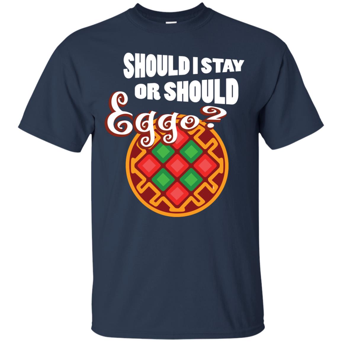 Waffle Lover T-shirt Should I Stay Or Should Eggo Navy