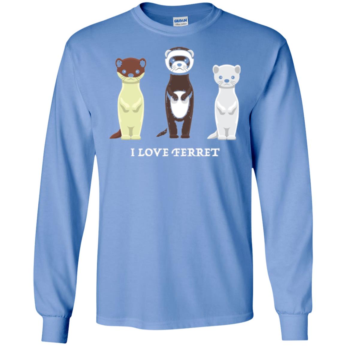 Ferret T-shirt I Love Ferret Carolina Blue