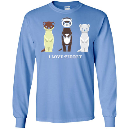Ferret T-shirt I Love Ferret Carolina Blue