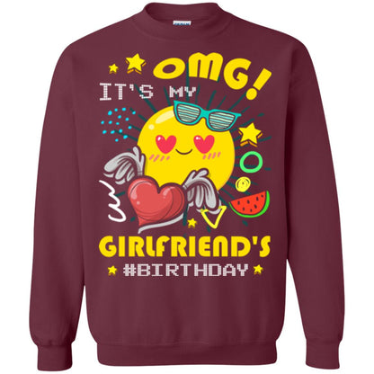 Boyfriend T-shirt Omg It's My Girlfriend's #birthday Maroon