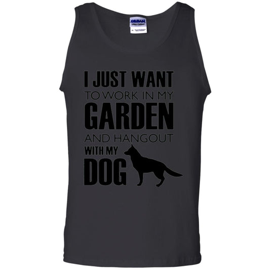 Dog Lovers T-shirt I Just Work In My Garden And Hangout With My Dog Black