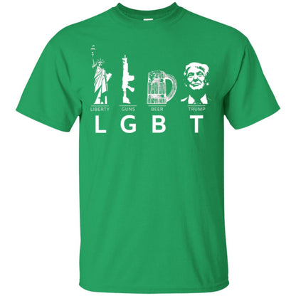 Lgbt T-shirt Liberty Guns Beer Trump Irish Green