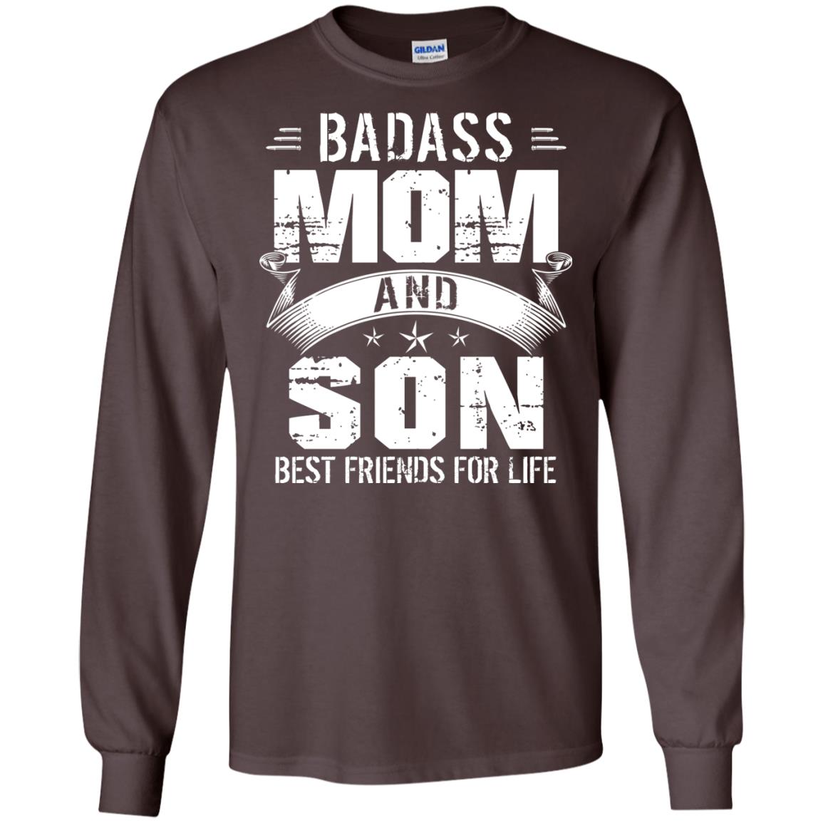 Badass Mom And Son Best Friends For Life Shirt Dark Chocolate