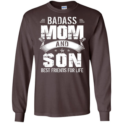 Badass Mom And Son Best Friends For Life Shirt Dark Chocolate