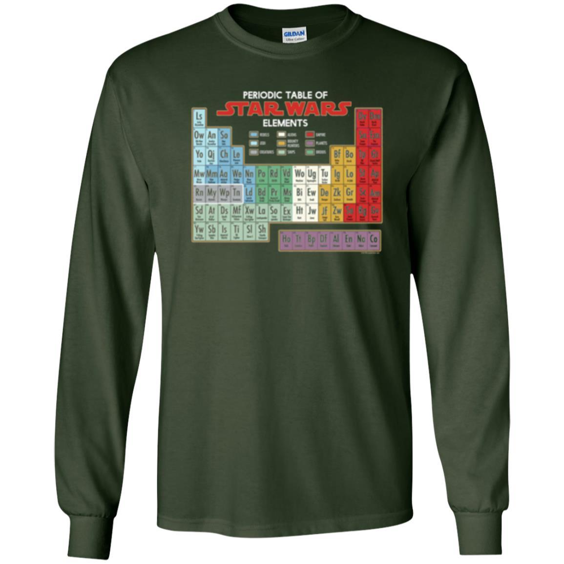 Film T-shirt Star Wars Periodic Table Of Elements Graphic Forest Green