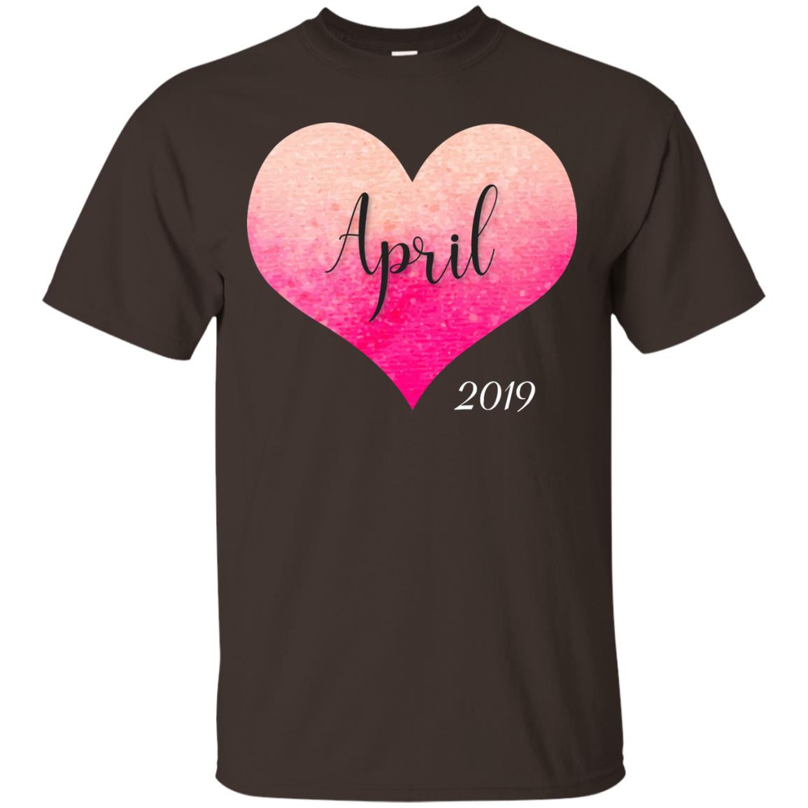 Pregnancy Reveal Announcement Party April 2019 Shirt Dark Chocolate