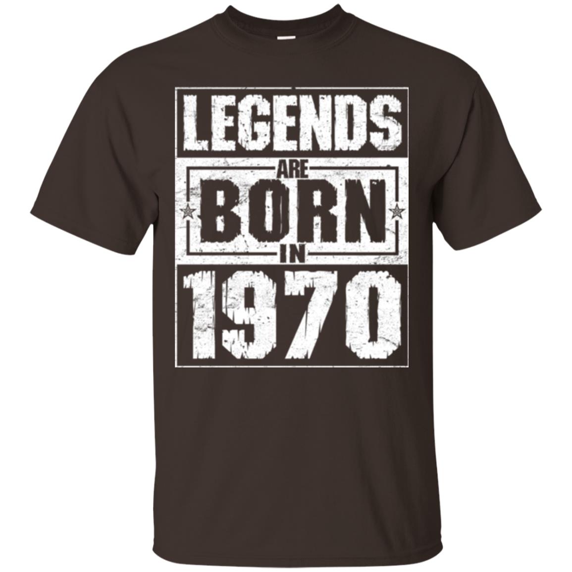 Brithday T-shirt Legends Are Born In 1970 Dark Chocolate