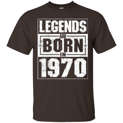 Brithday T-shirt Legends Are Born In 1970 Dark Chocolate