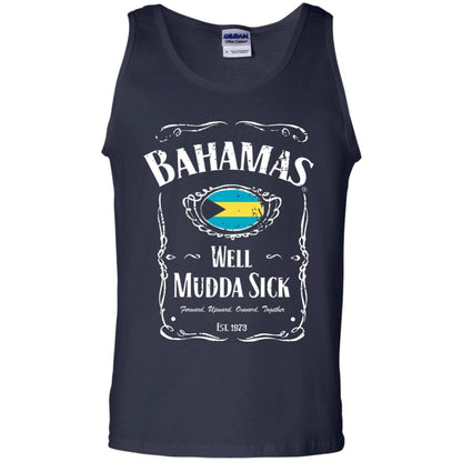 Well Mudda Sick Souvenir Vintage Bahamas Vacation T-shirt Navy