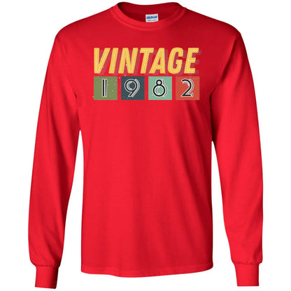 Vintage 1982 36th Birthday Gift Shirt For Mens Or Womens Red
