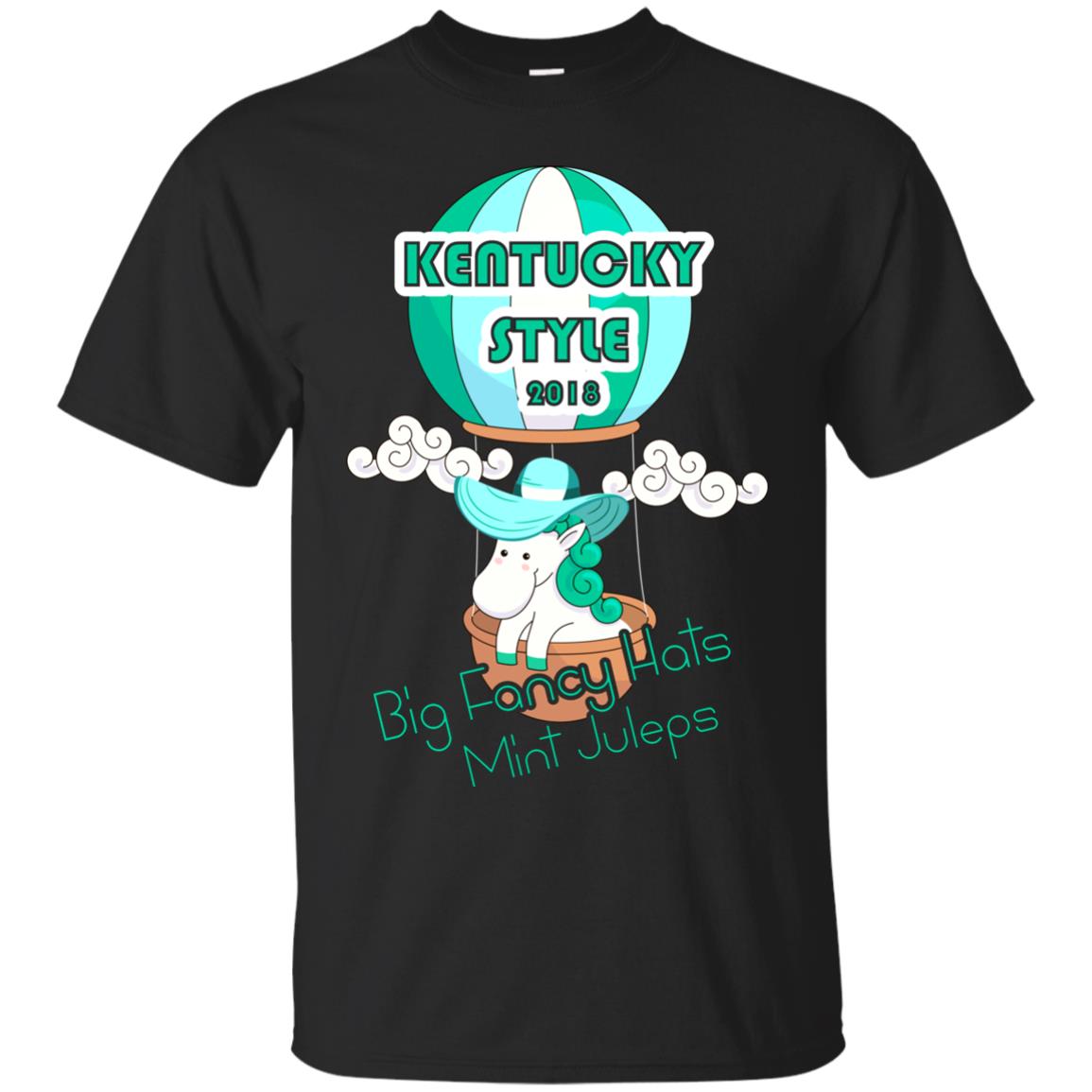 Kentucky Style 2018 Big Fancy Hats Mint Juleps Horse Racing Shirt Black