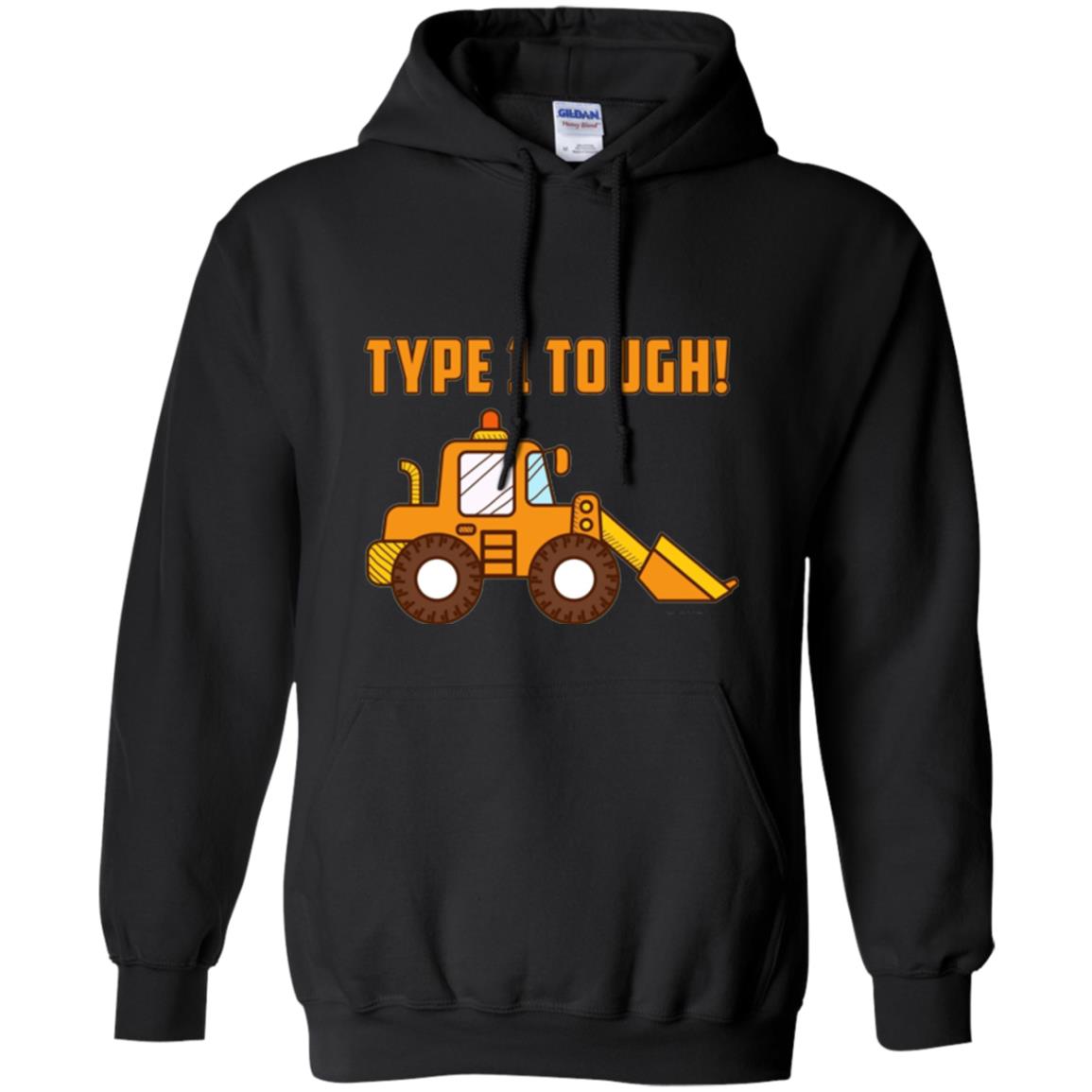 Type 1 Tough Bulldozer Diabetic Diabetes T-shirt Black