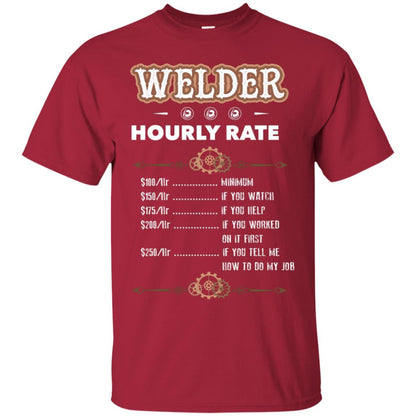 Welder Hourly Rate Shirt For Mens Or Womens Cardinal