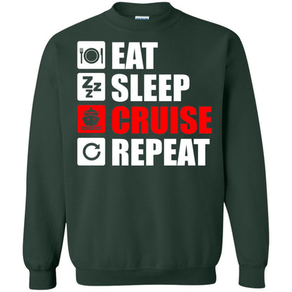 Eat Sleep Cruise Repeat Summer Vacation T-shirt Forest Green