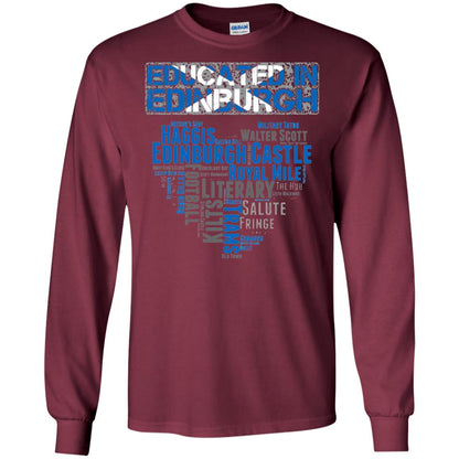 Edinburgh T-shirt Educated In Edinburgh Maroon
