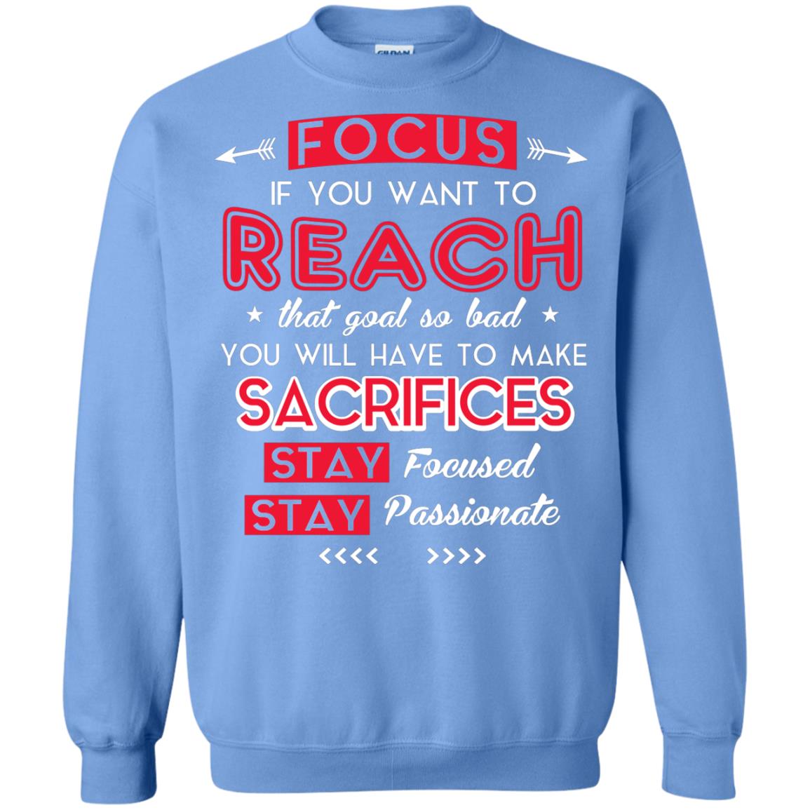 You Will Have To Make Sacrifices Stay Focused Stay Passionate T-shirt Carolina Blue