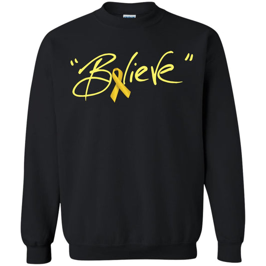 Childhood Cancer Awareness Shirt Gold Ribbon Believe Black