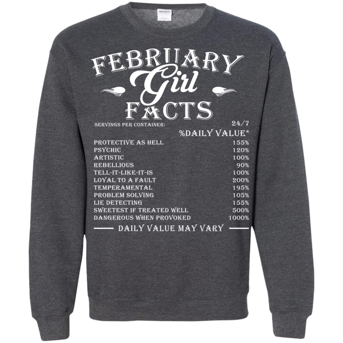 February Girl Facts Facts T-shirt Dark Heather