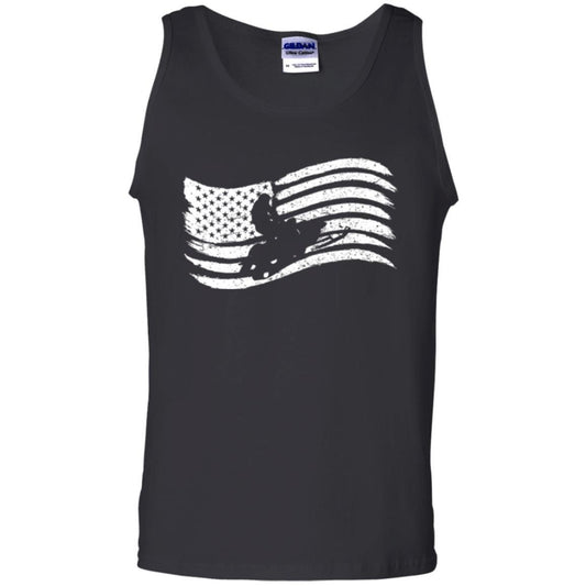 Snowmobile Rider T-shirt American Flag Black