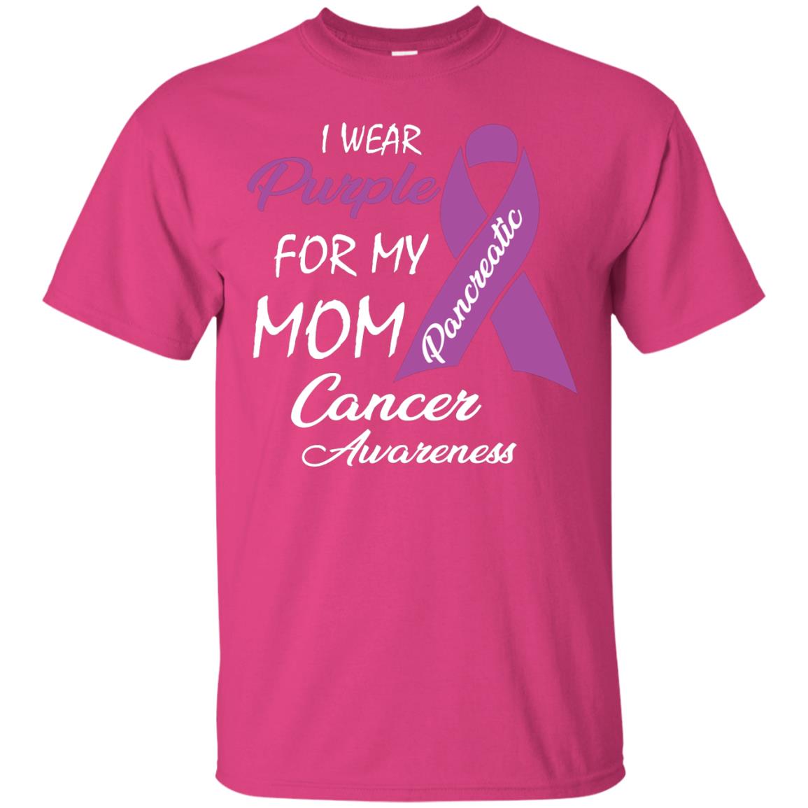 I Wear Purple For My Mom Pancreatic Cancer Awareness Gift Shirt Heliconia