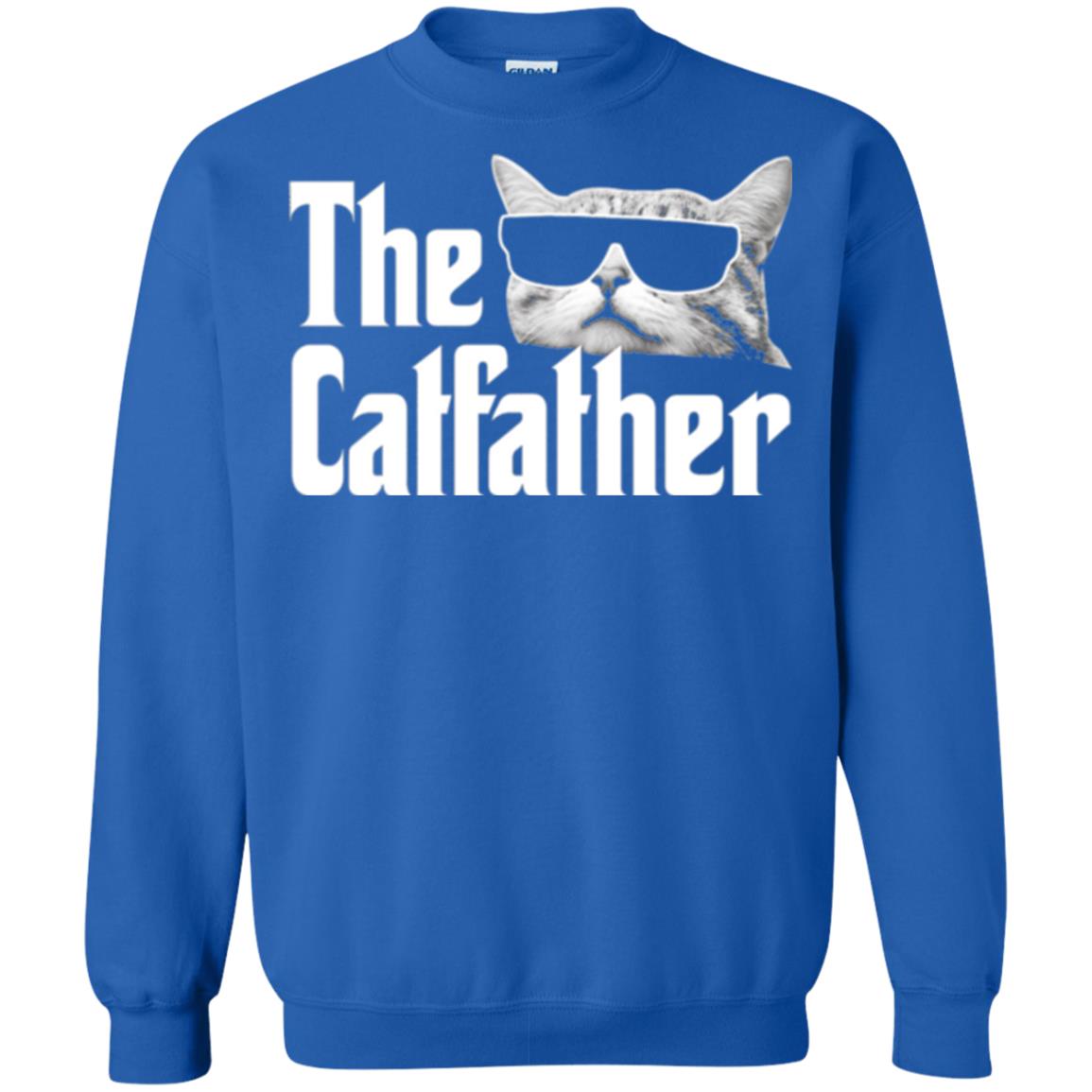 Funny Gift Shirt For Cat Daddy The Catfather T-shirt Royal