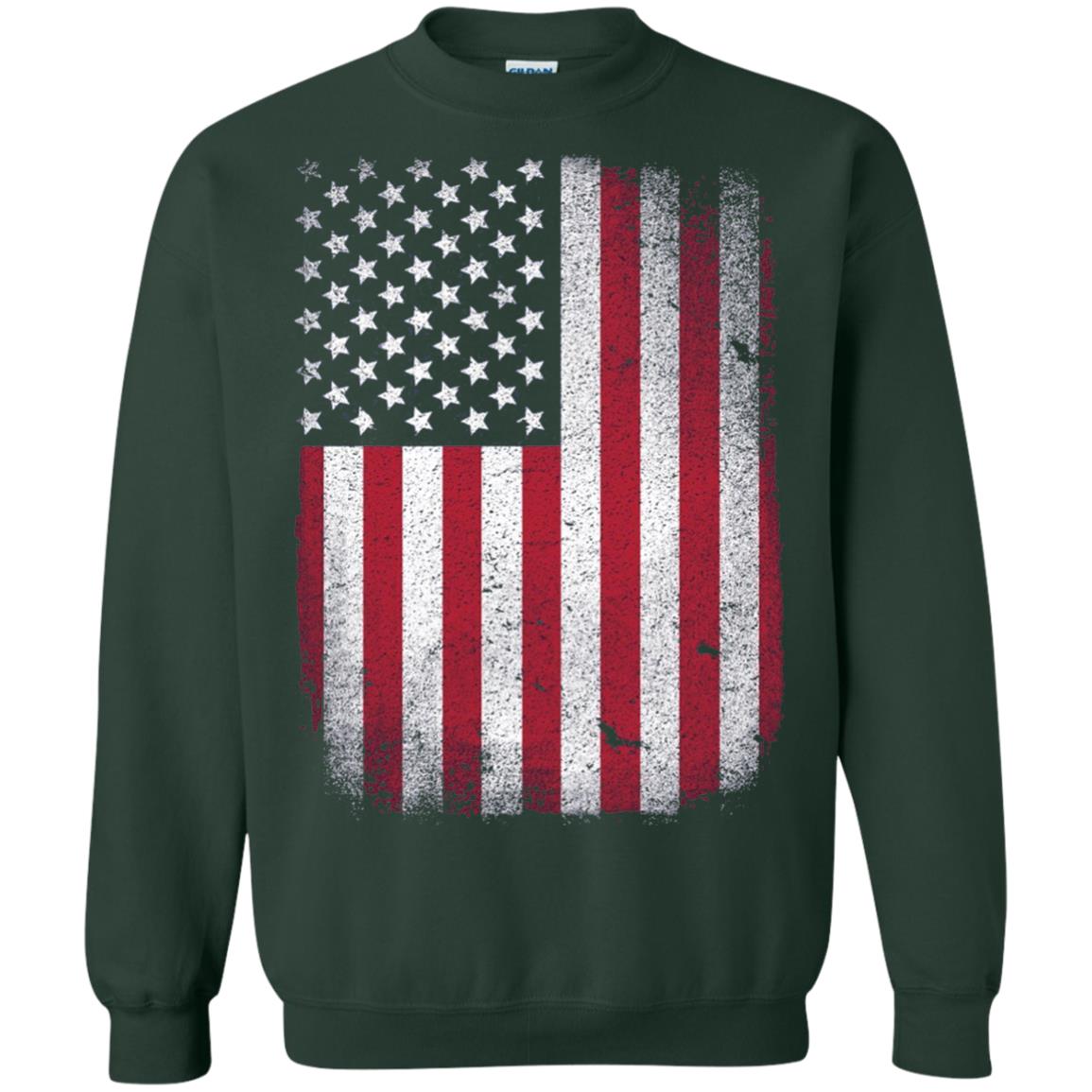 Usa Flag T-shirt 4th July Forest Green