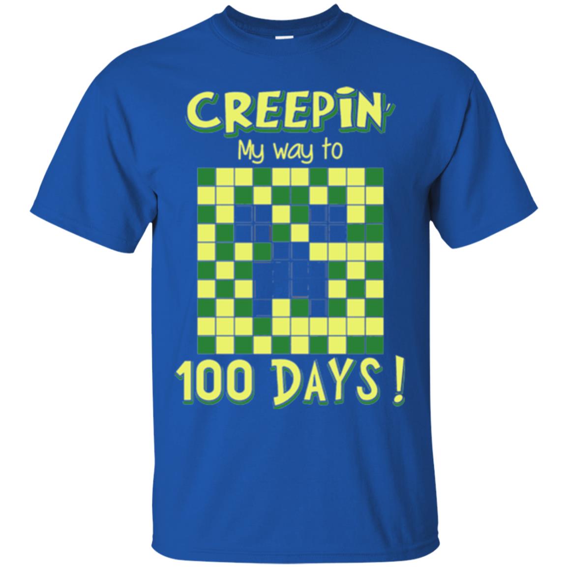 Teacher T-shirt Creepin My Way To 100 Days Royal