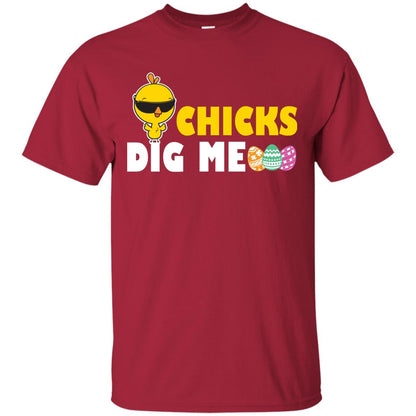 Chicks Dig Me Funny Chicken Shirt For Easter Day Cardinal