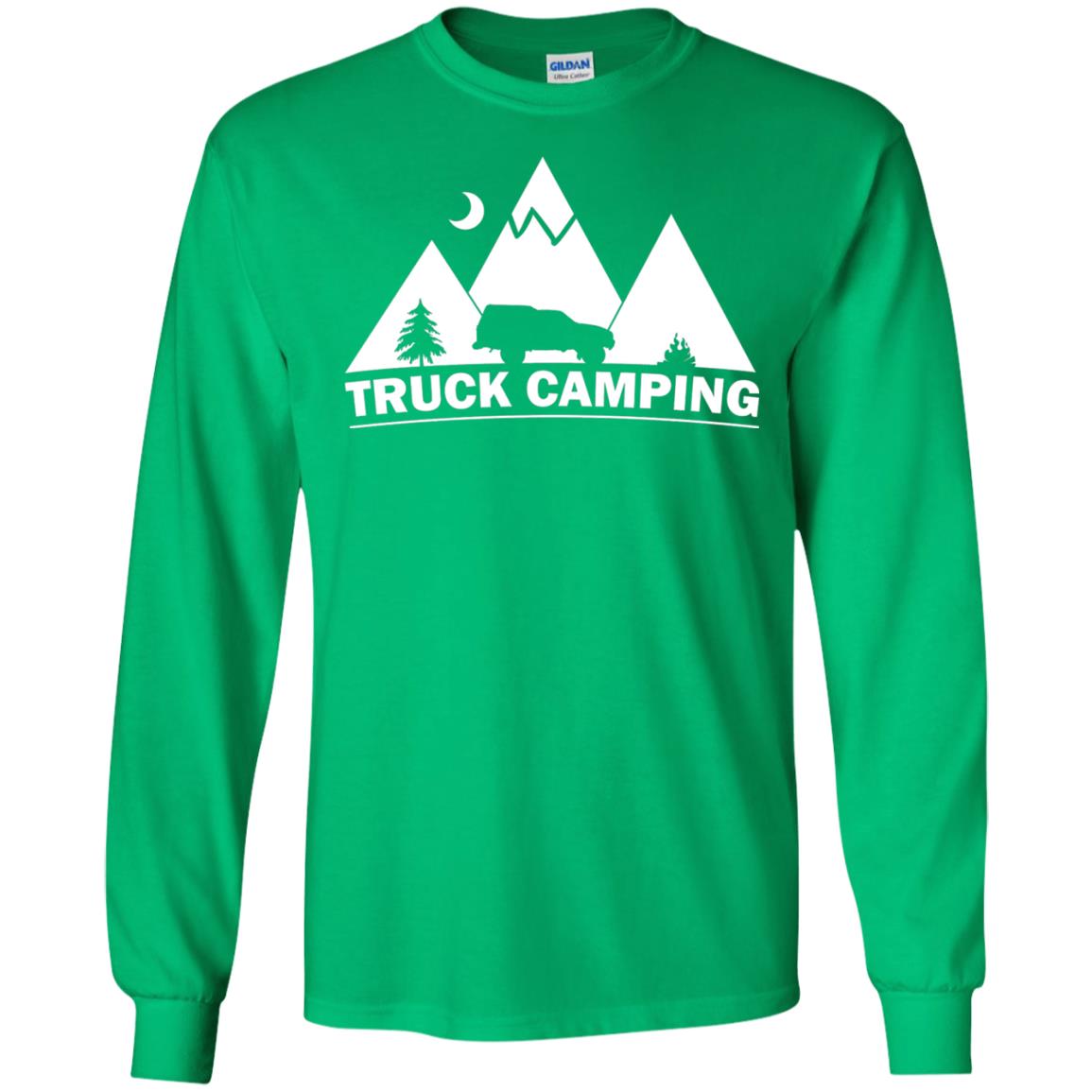 Truck Camping Night Landscape And Adventures T-shirt Irish Green