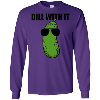 Funny Pickle T-shirt Dill With It Purple