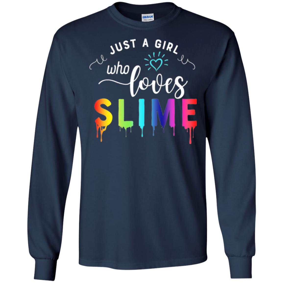 Slime Lover T-shirt Just A Girl Who Loves Slime Navy