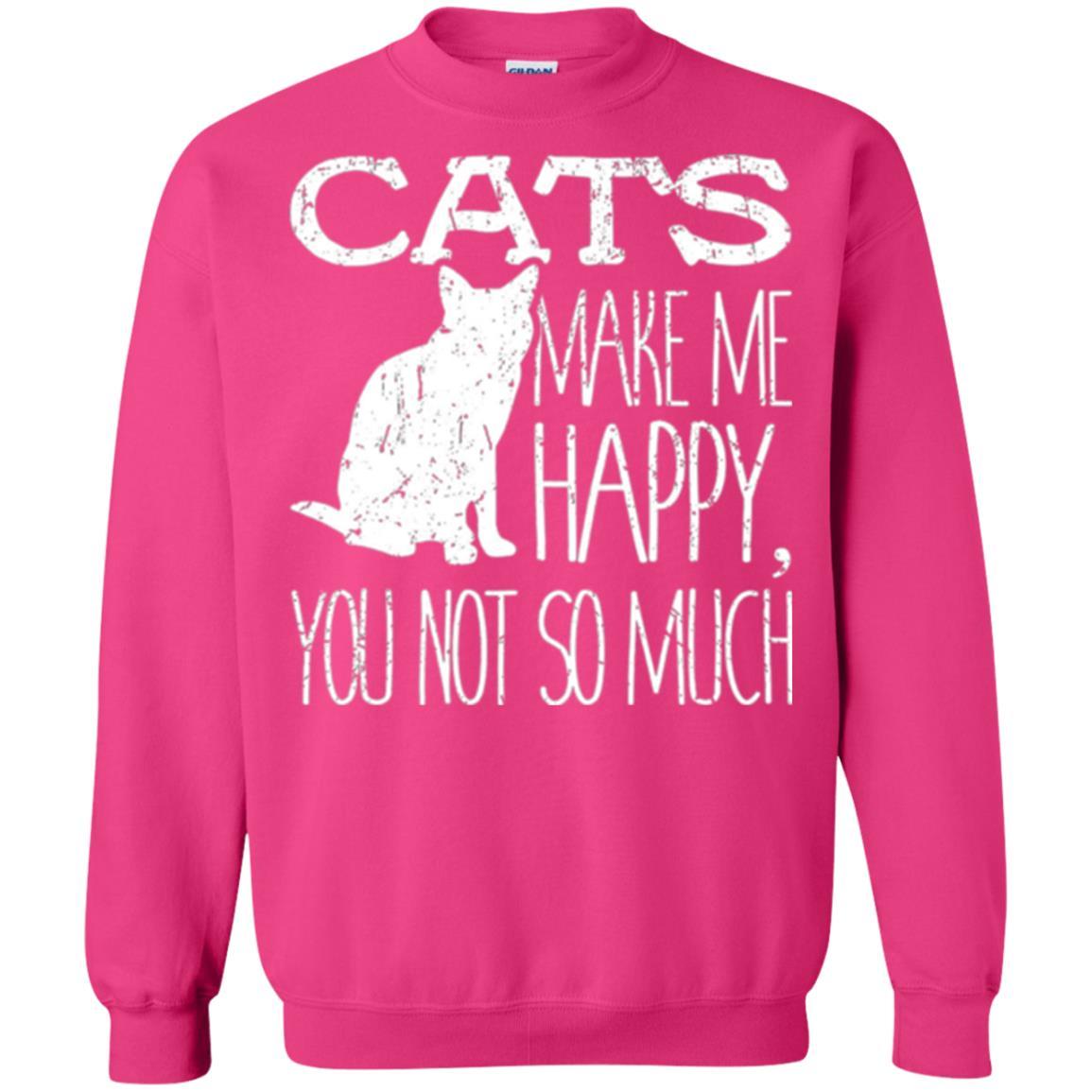 Cat Lover T-shirt Cats Make Me Happy You Not So Much Heliconia