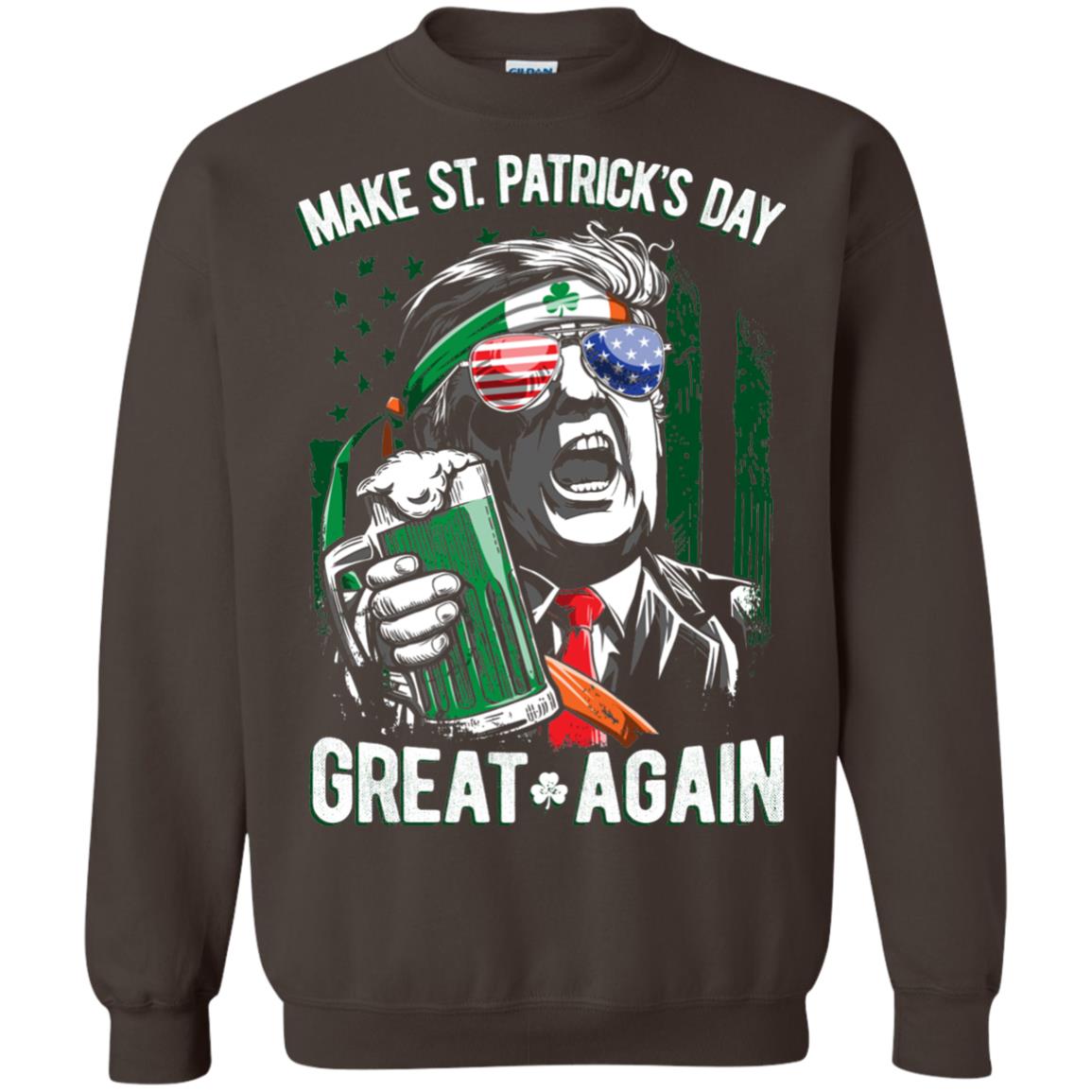 Make St Patricks Day Great Again Trump Leprechaun T-shirt Dark Chocolate