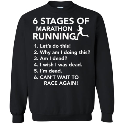 Runner T-shirt 6 Stages Of Marathon Running Black