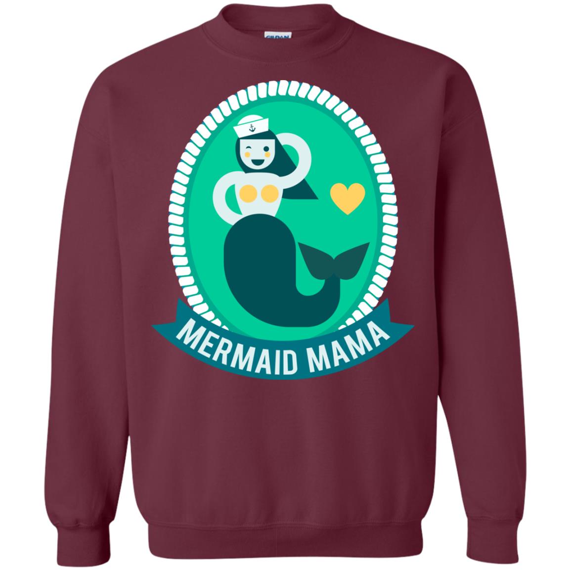 Mermaid Mama Cool Shirt For Grandma Love Mermaid Maroon