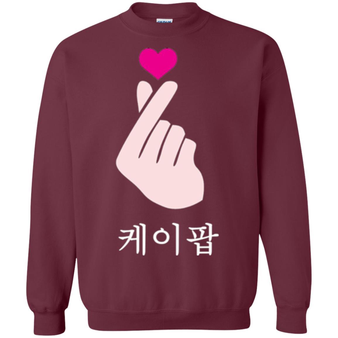 K-pop T-shirt Hand Symbol Cute Korean Music Maroon