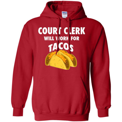 Court Clerk Will Work For Tacos T-shirt Red