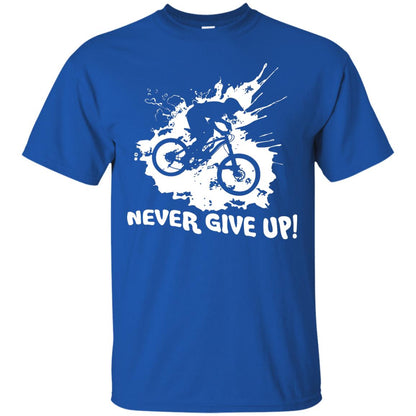 Biker T-shirt Never Give Up Royal